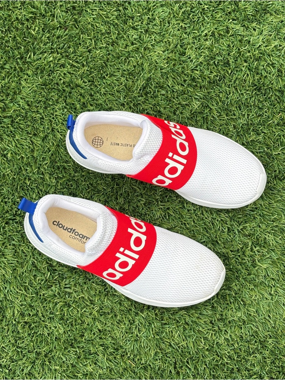 Adidas Lite Racer Adapt Men’s Slip-On Sneakers | Size 11 | White Red Blue - Picture 3 of 7